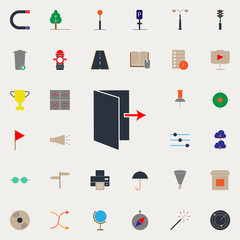 Aufkleber - colored exit sign icon. Web icons universal set for web and mobile