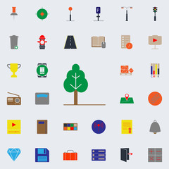 Poster - colored tree icon. Web icons universal set for web and mobile