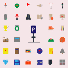 Aufkleber - colored parking place icon. Web icons universal set for web and mobile