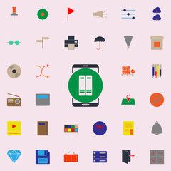 Aufkleber - colored books in mobile icon. Web icons universal set for web and mobile