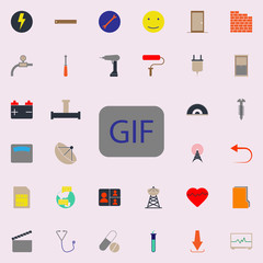 Aufkleber - colored gif button icon. Web icons universal set for web and mobile