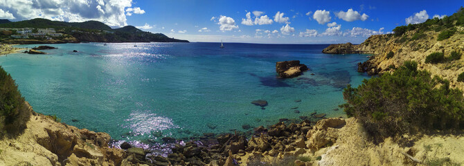 Wall Mural - the blue sea of ​​ibiza.