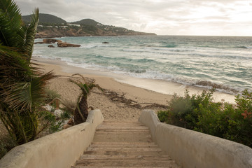 Wall Mural - The coast of ibiza a cloudy day