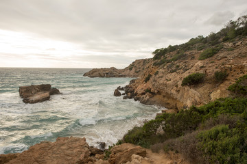 Wall Mural - The coast of ibiza a cloudy day