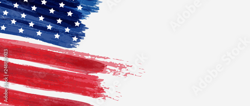 Fotomural Background with USA painted flag