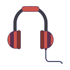 Sticker - Music headphones device isolated