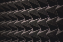 Very Close View Of Soundproof Coverage Details In Sound Recording Studio