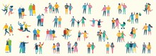 Vector Illustration Of Different Family People Wi