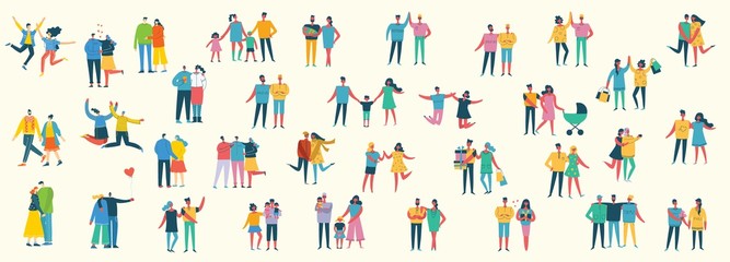 vector illustration of different family people wi