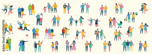 Fotografía Vector illustration of different family people wi