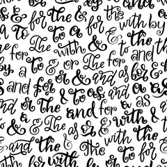 Sticker - Ampersands prepositions lettering seamless pattern