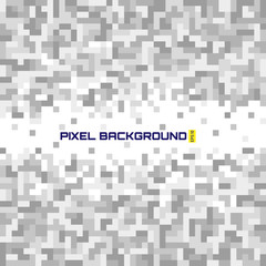Aufkleber - mosaic background with white grey pixels equalizer