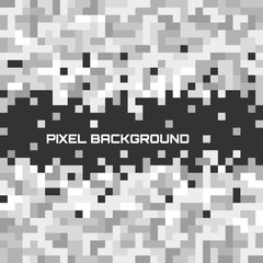 Fototapete - Black Mosaic background with Grey pixels equalizer