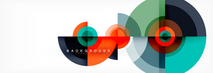 Poster - Circle abstract background with triangular shapes for modern design, cover, template, brochure, flyer.