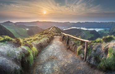 Wall Mural - mountain landscape ponta delgada island, azores portugal