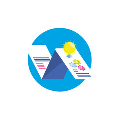 Sticker - document with statistics graphic