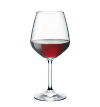 Red Wine In Glass Isolated On White Background. Side View.