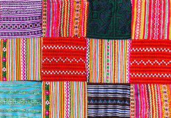 a patchwork quilt in multicolor asian style