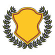 © Jemastock - Badge emblem with wreath leaves