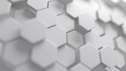 Poster - Abstract white hexagonal background