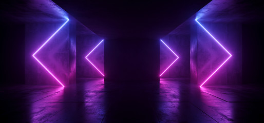 sci fi arrows shaped neon cyber futuristic modern retro alien dance club glowing purple pink blue li