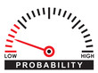 low  probability  dial scale - likelihood   illustration design template