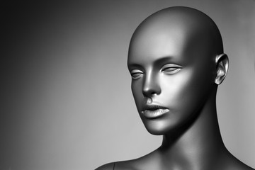 plastic mannequin in black and white edition