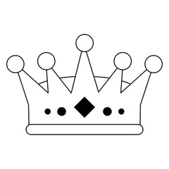 Canvas Print - King queen crown symbol black and white