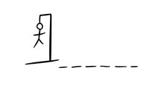 Drawing Of An Unsolved Hangman Game, Vector Illustration