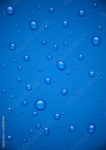 Naklejka krople  kropla-wody-na-niebieskim-tle
