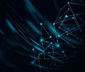 Poster - Technological background, Internet concept of global business. Internet connection, abstract of science and technology graphic design