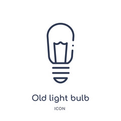 Wall Mural - old light bulb icon from technology outline collection. Thin line old light bulb icon isolated on white background.