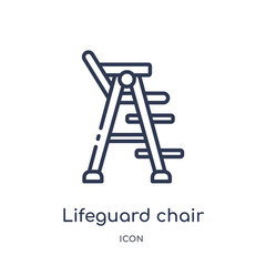 Wall Mural - lifeguard chair icon from security outline collection. Thin line lifeguard chair icon isolated on white background.