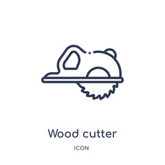 wood cutter icon from other outline collection. Thin line wood cutter icon isolated on white background.