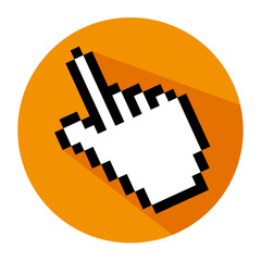 Poster - hand pixel cursor interface icon