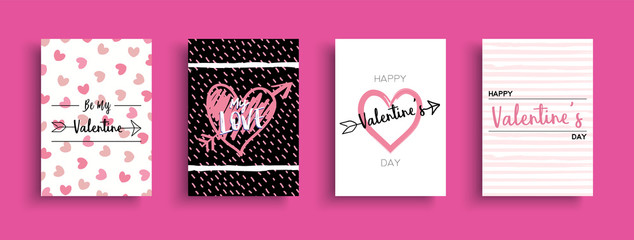 Valentines Day love quote greeting card set