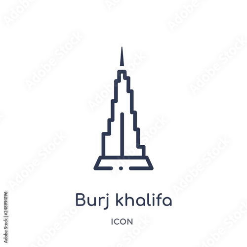 Cuadros en Lienzo burj khalifa icon from monuments outline collection