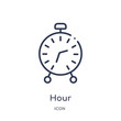 © Meth Mehr - hour icon from user interface outline collection. Thin line hour icon isolated on white background.