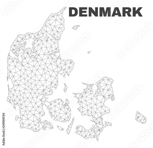 Cuadros en Lienzo Abstract Denmark map isolated on a white background