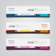 Fototapete - Vector abstract banner design template. Collection of web banner template. Abstract geometric web design banner template. can used for header, footer, layout, letterhed, landing page