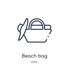 Wall Mural - beach bag icon from summer outline collection. Thin line beach bag icon isolated on white background.