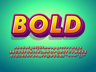 Fototapete - 3d cartoon alphabet and friendly bold typeface font compatible with illustrator 10 