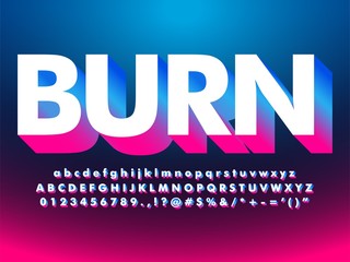 Fototapete - modern floating 3d gradient extrude text effect with futuristic design and modern neon light effect compatible with illustrator 10 