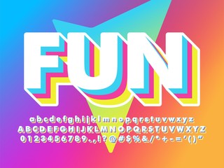Poster - fun and friendly soft 3d font with marshmallow text effect and soft vibrant color and background com