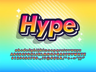 Fototapete - bold strong graffiti font with highlight and shadow cool pop 3d youth typography font effect compatible with illustrator 10 