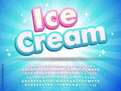 Ice Cream Font Text Design For Logo Title Headline Menu Poster