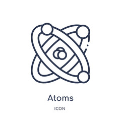 Wall Mural - atoms icon from science outline collection. Thin line atoms icon isolated on white background.