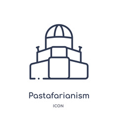 Sticker - pastafarianism icon from religion outline collection. Thin line pastafarianism icon isolated on white background.