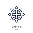 dharma icon from religion outline collection. Thin line dharma icon isolated on white background.
