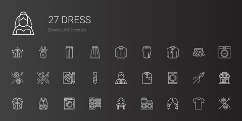 Canvas Print - dress icons set